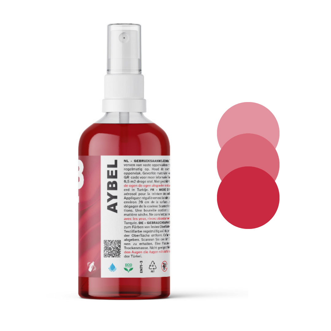 Rubinröd textilfärgspray