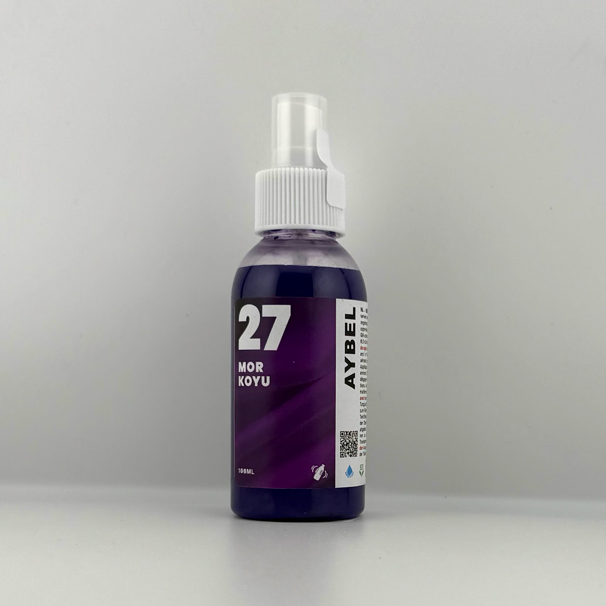 Mørkelilla tekstilfarvespray