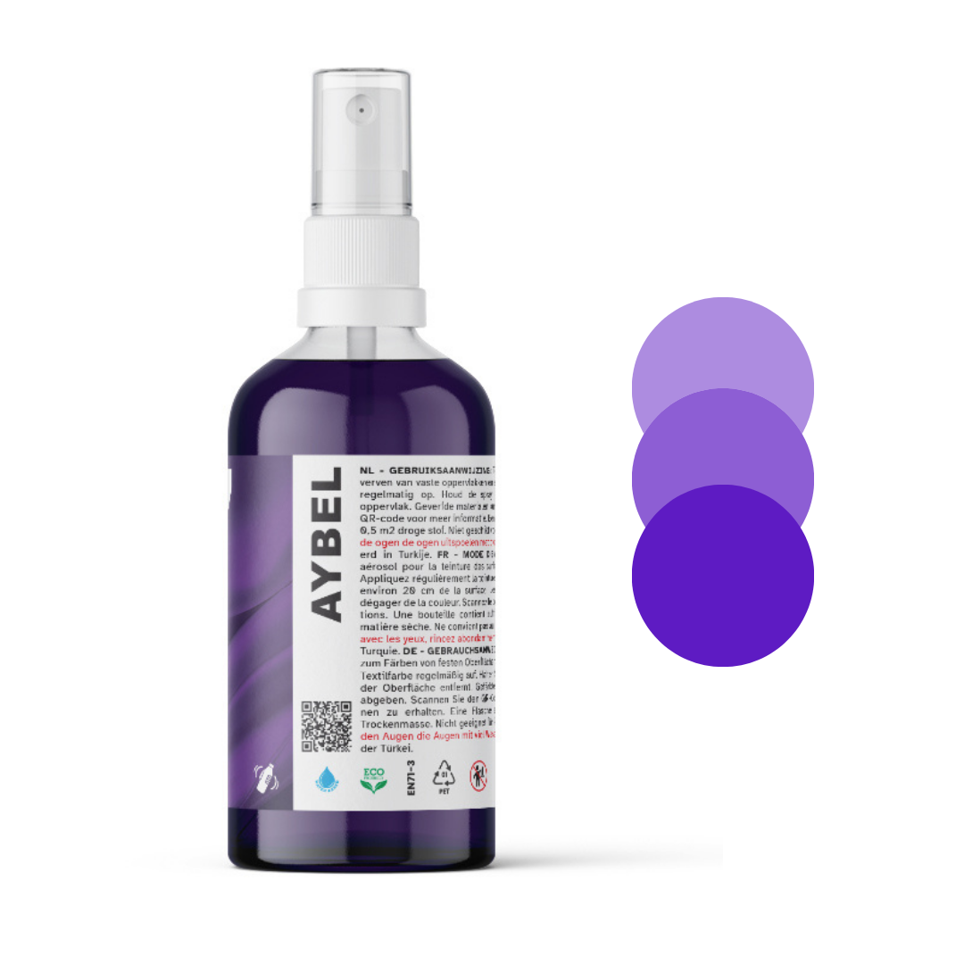 Mørkelilla tekstilfarvespray